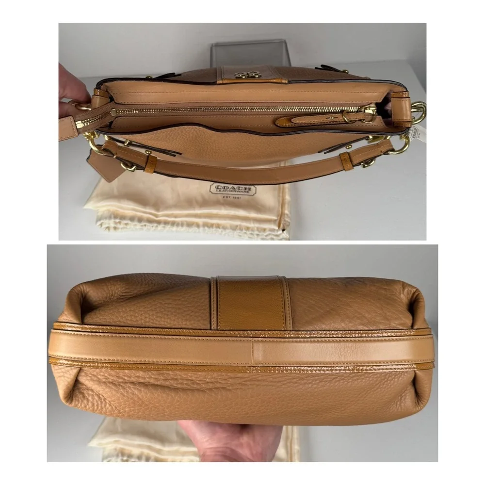 Coach Colette Hobo Shoulder Bag Soft Pebbled Leather‎ Camel Tan K1026-16457 NWT
